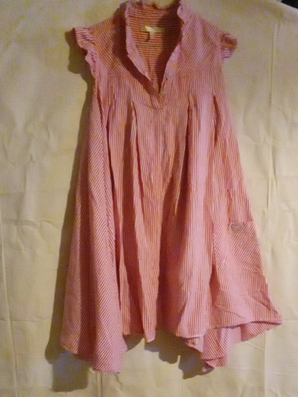 Red Striped Sleeveless Women's Dress
